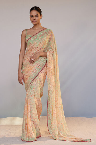 Alora Saree Set - Sage