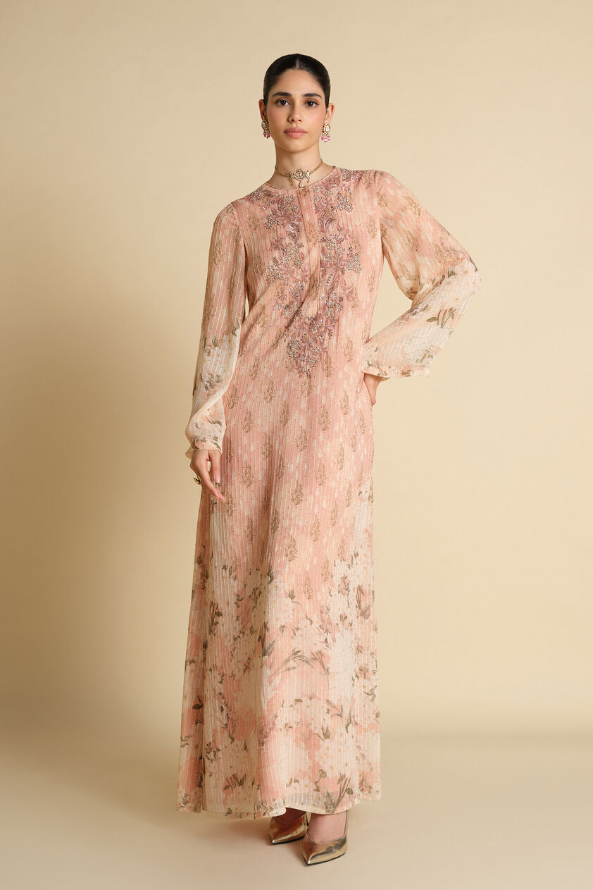 Miral Emroidered Kaftan - Blush, Blush, image 1