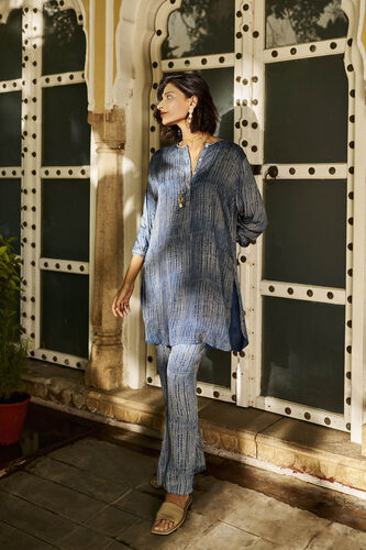 Drift Hand-block Printed Gold Khadi Coord - Indigo, Indigo, image 3