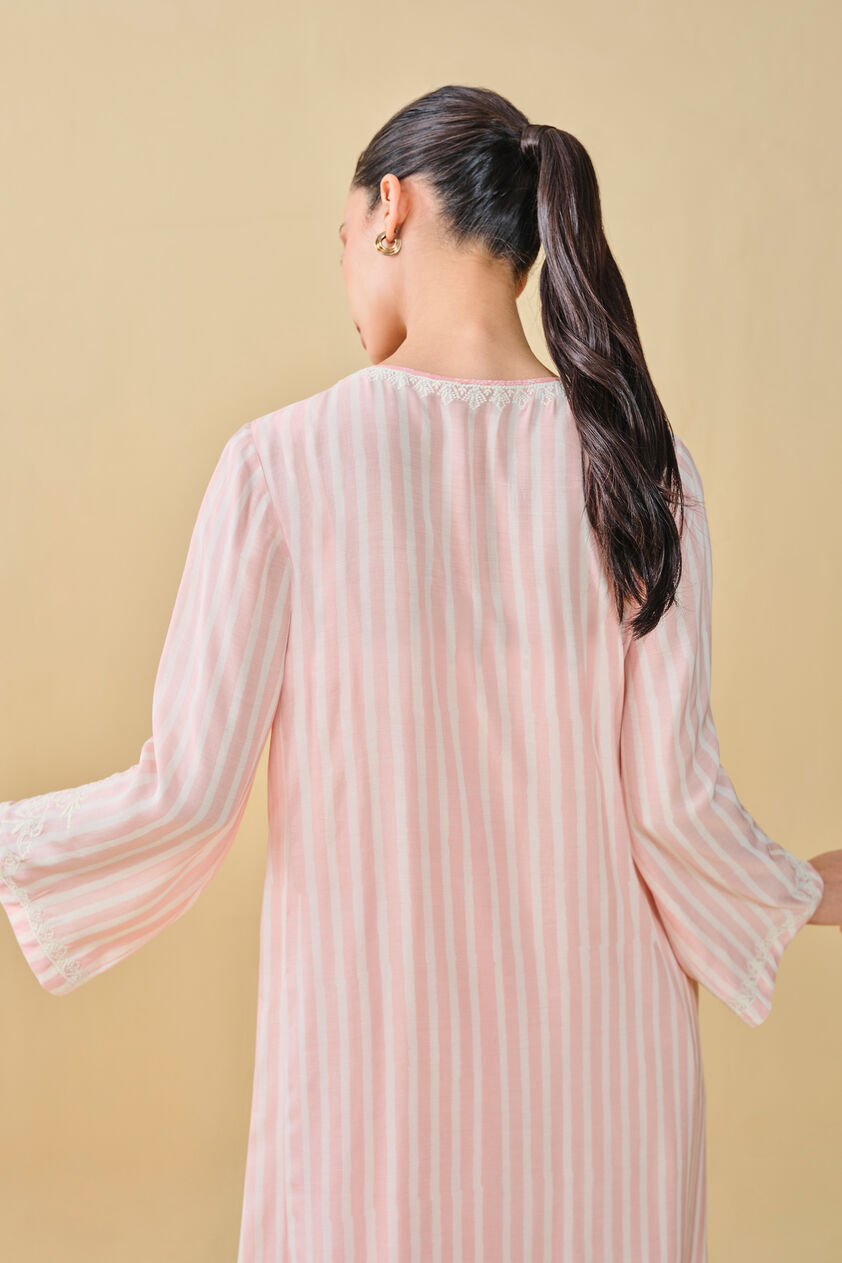 Berry Pluck Hand-block Printed Kaftan - Blush, Blush, image 4