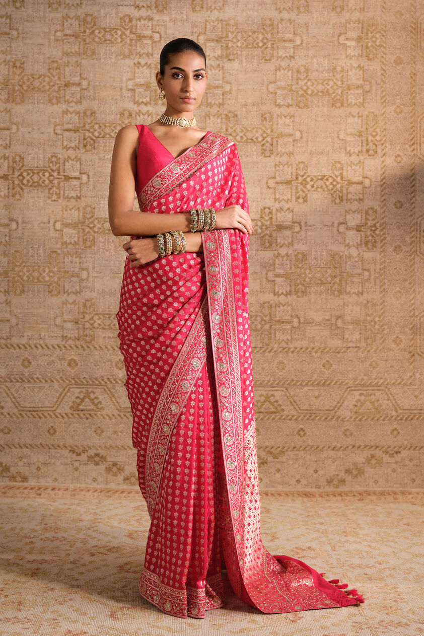 Arsheya Handwoven Benarasi Silk Saree - Red, Red, image 1