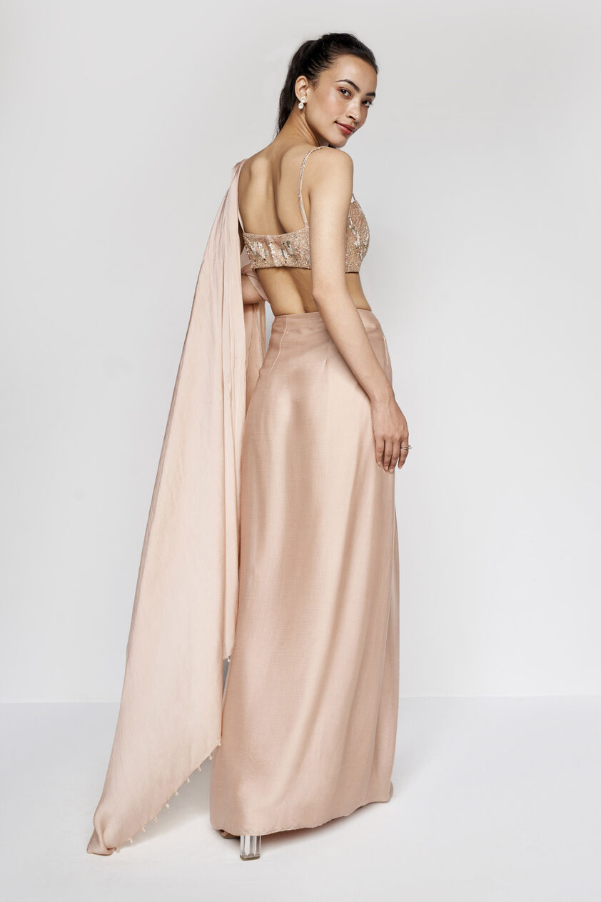 Aveline Saree Set - Hazelnut, Hazelnut, image 4