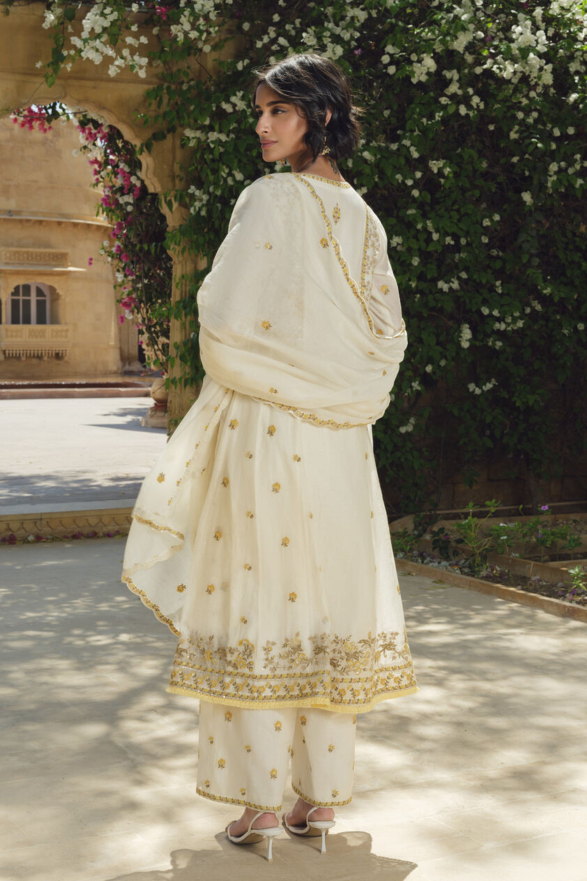 Amra Embroidered Mul Suit Set - Natural, Natural, image 2