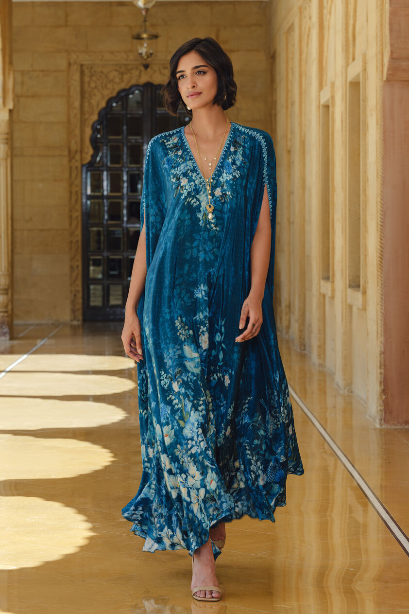 Twila Cape Dress - Blue, Blue, image 1