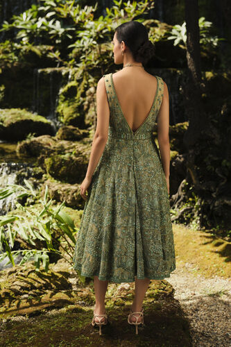Grassland Embroidered Dress - Green, Green, image 2