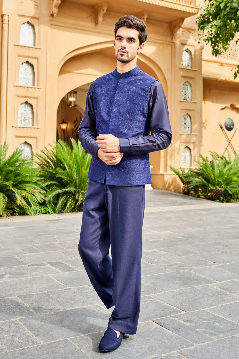 Naim Nehru Jacket - Navy, Navy, image 2