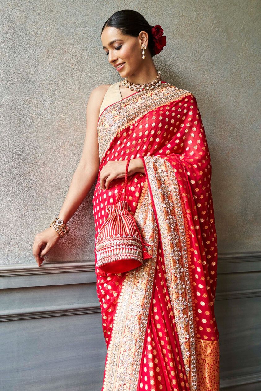 5 - Rahini Saree Set – Red, image 5