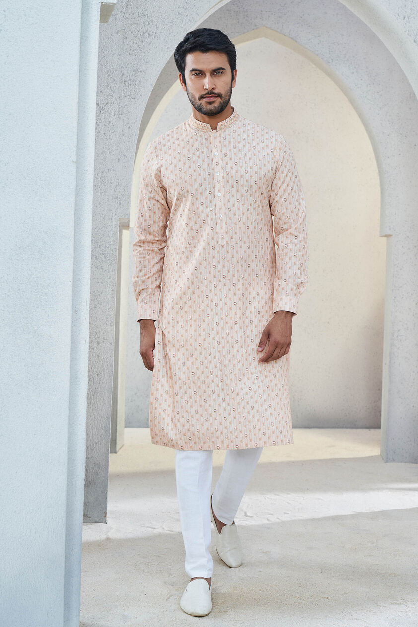 Shray Kurta - Salmon, Salmon, image 1