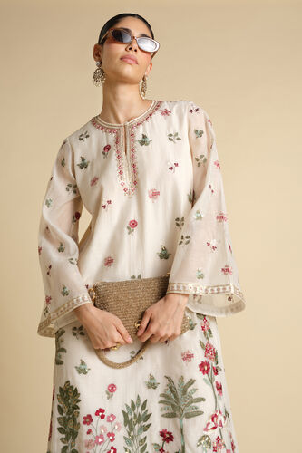 Marzun Embroidered Mul Kaftan - Ivory, Ivory, image 8