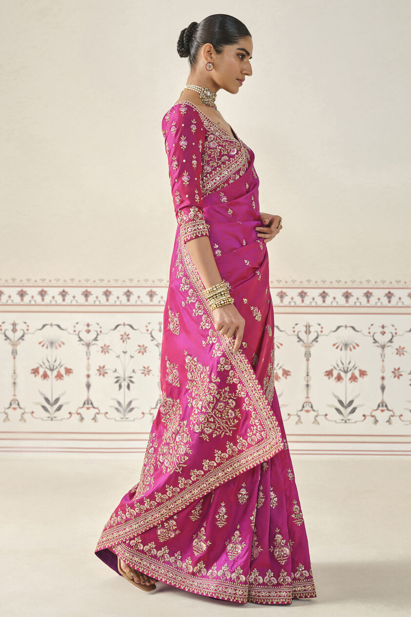 Debasmita Embroidered Saree - Pink, Purple, image 3