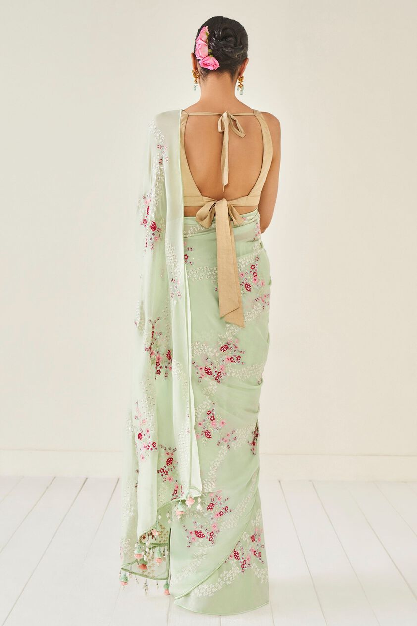 Alyssa Saree Set - Pista, Pista, image 3