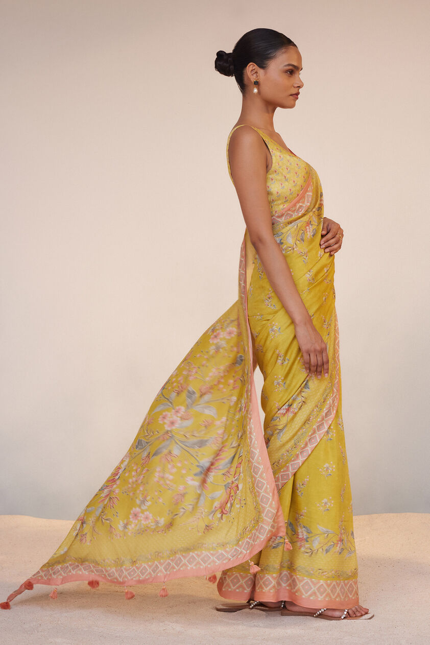 Ember Saree Set - Mustard, Mustard, image 2