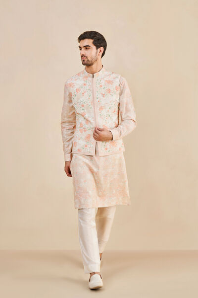 Mizan Nehru Jacket - Peach