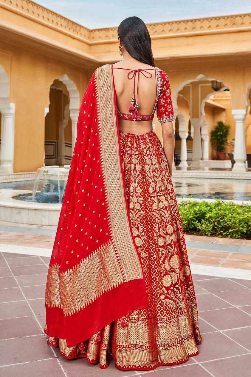 Valimai Lehenga Set - Red, Red, image 3