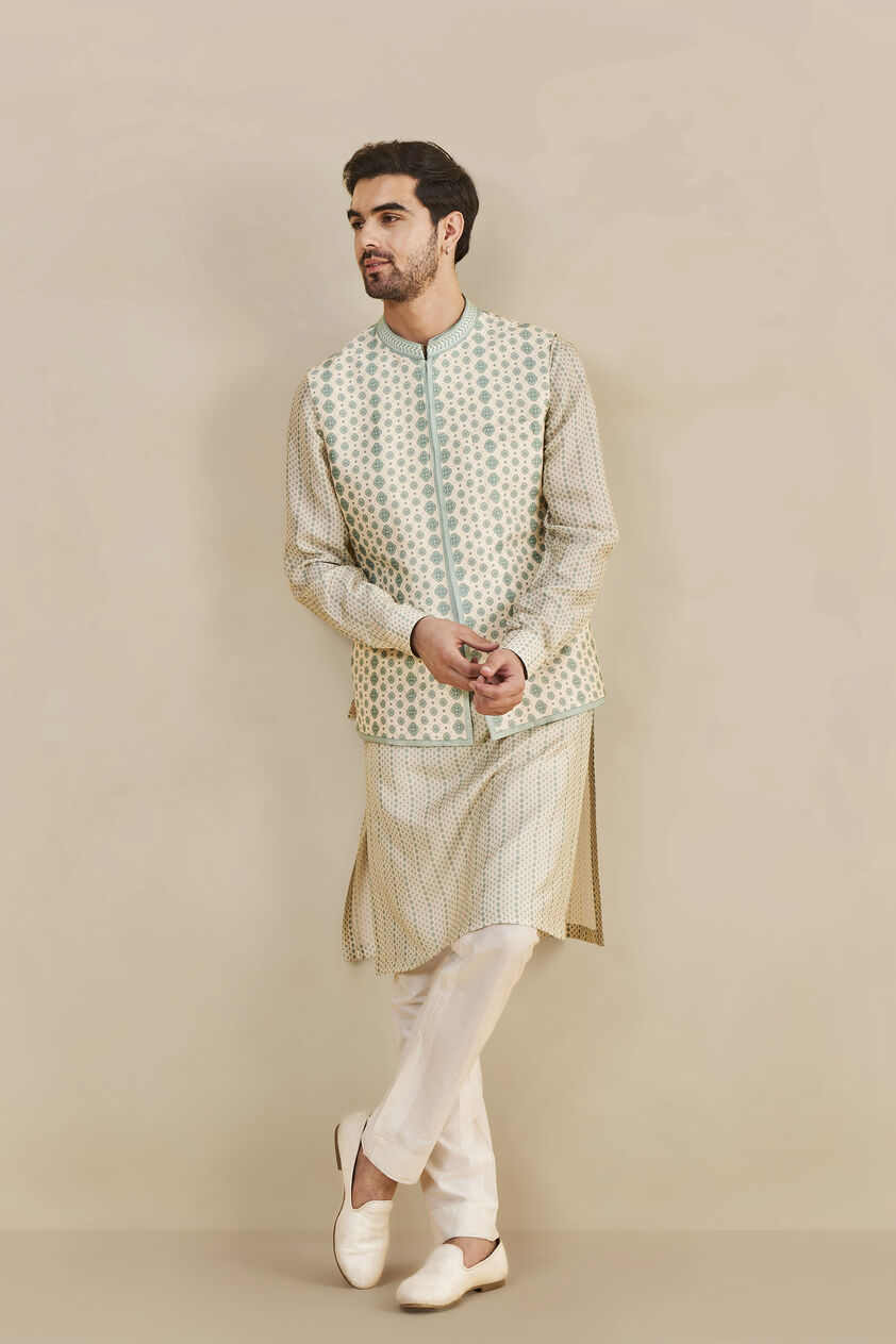 Off White Silk Trousers, Off White, image 1