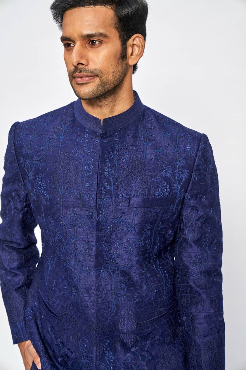 4 - Hanzal Bandhgala – Navy Blue, image 4
