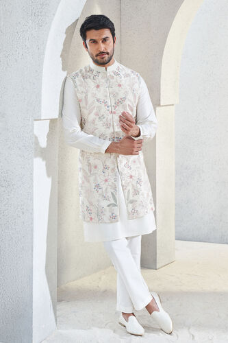 Dhruvam Nehru Jacket - Ivory, Ivory, image 1