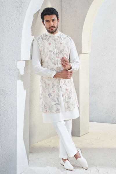 Dhruvam Nehru Jacket - Ivory