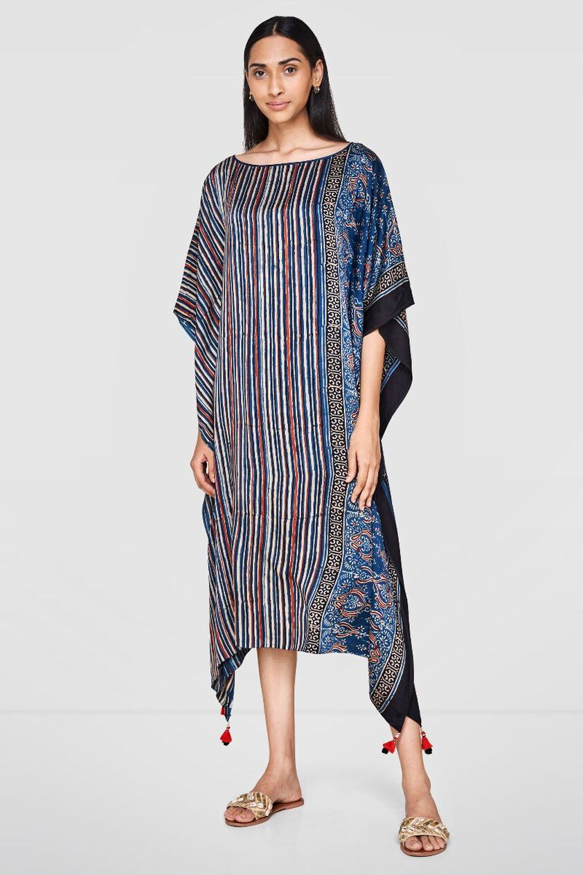 1 - Indigo Striped Kaftan, image 1