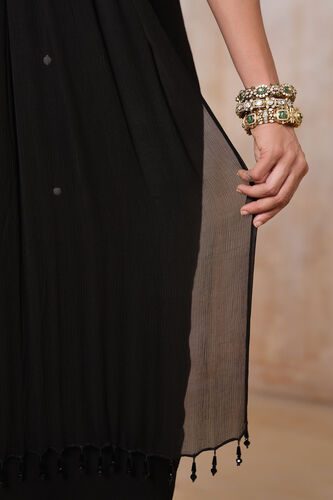 Neerudhi Embroidered Cord Pre-draped Saree - Black, Black, image 5