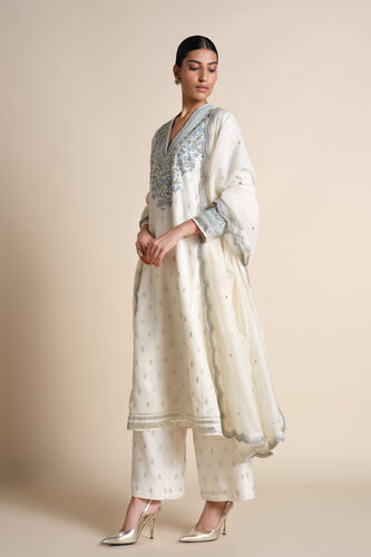 Luscinia Embroidered Suit Set - Ivory, Ivory, image 2