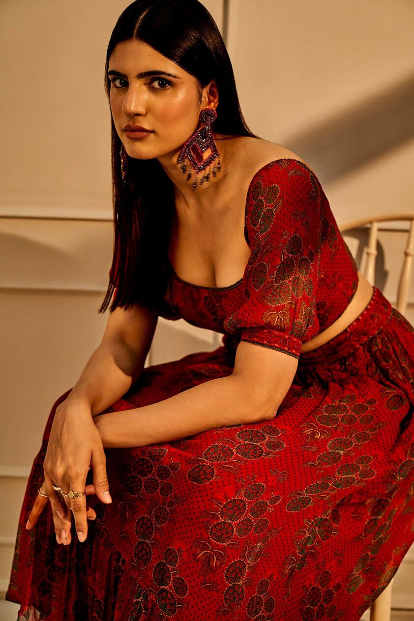 5 - Out Dancing - Red Crop Top & Skirt Set, image 5