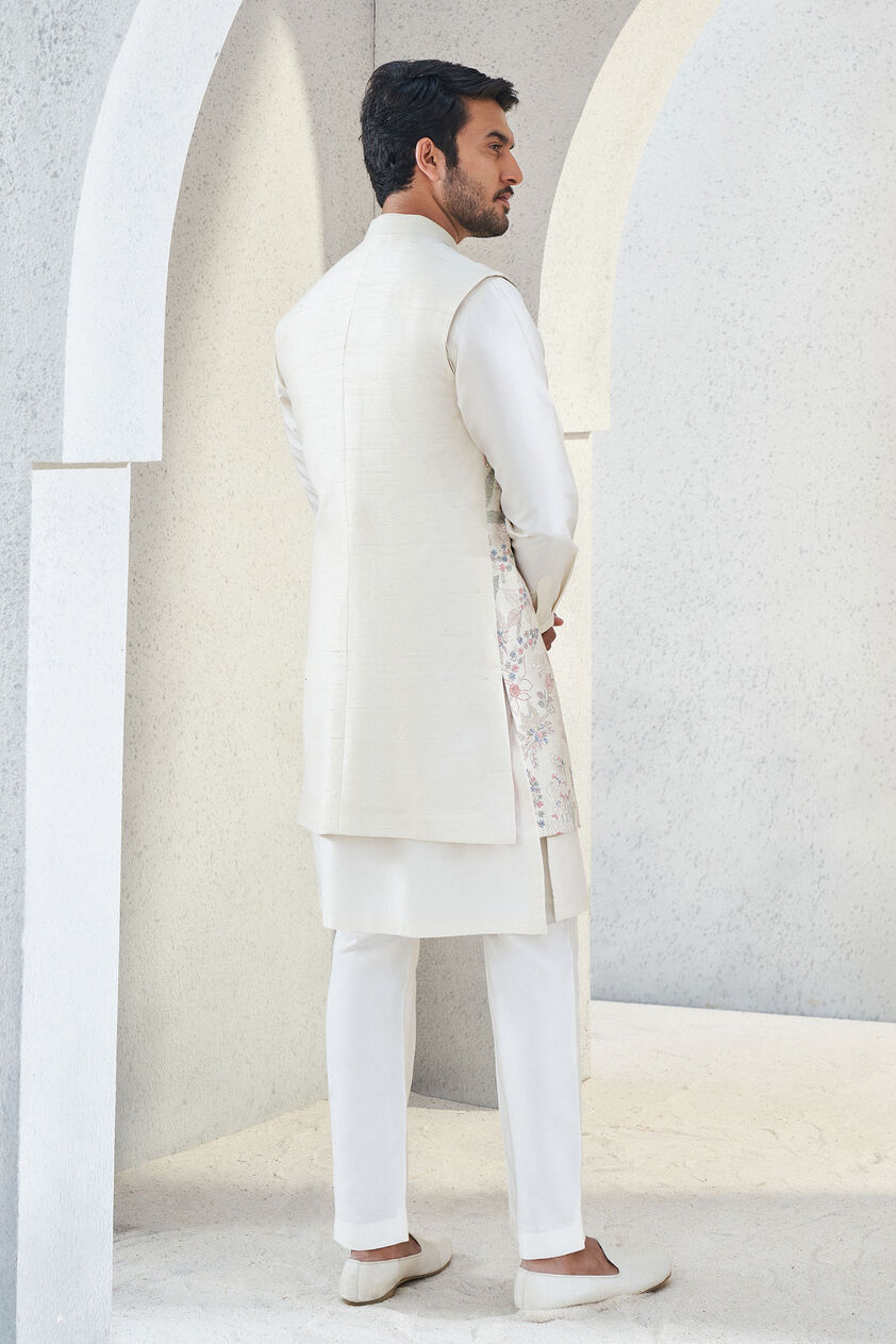 Dhruvam Nehru Jacket - Ivory, Ivory, image 3
