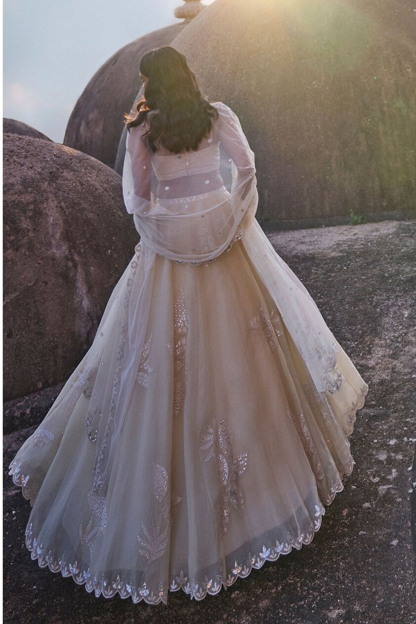 2 - Autumn Leaves Lehenga – Nude, image 2