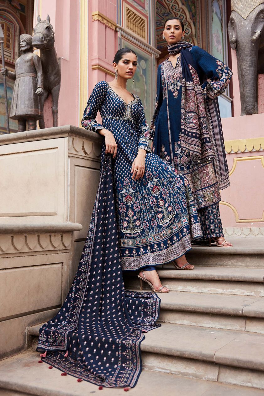 Naima Anarkali Set - Blue, Blue, image 5