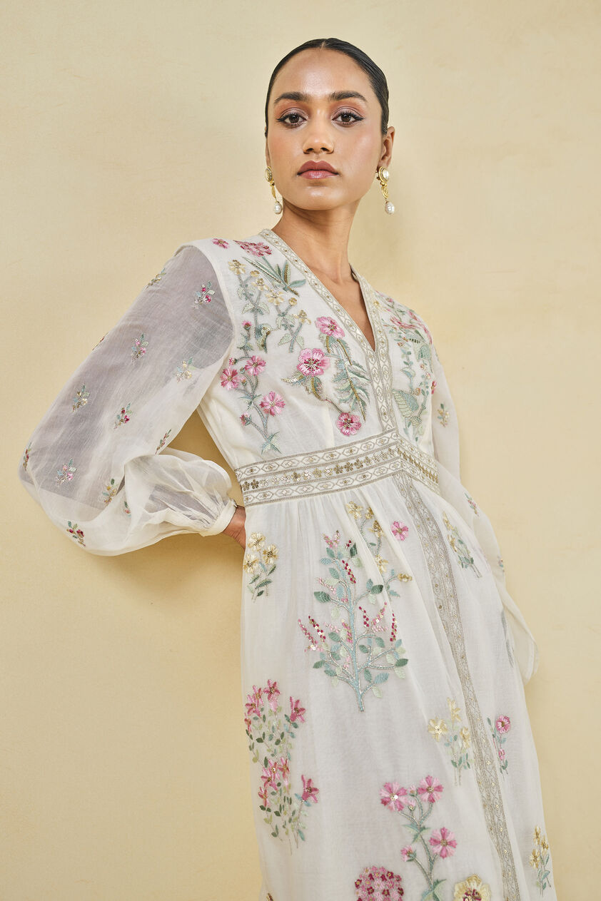 Rhapsody Embroidered Mul Dress - Natural, Natural, image 6