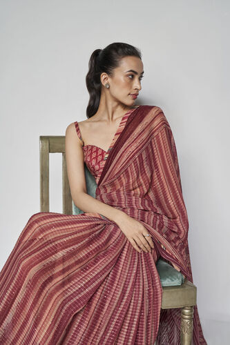 Arvika Saree - Wine, Wine, image 6