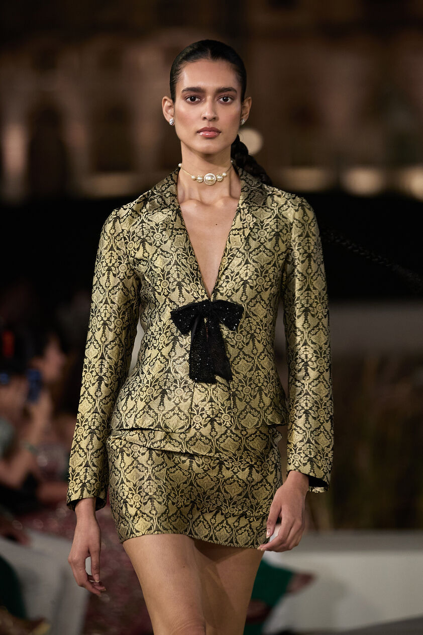 Arsema Woven Benarasi Jacket Set - Black, Black, image 2