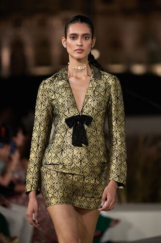 Arsema Woven Benarasi Jacket Set - Black, Black, image 2