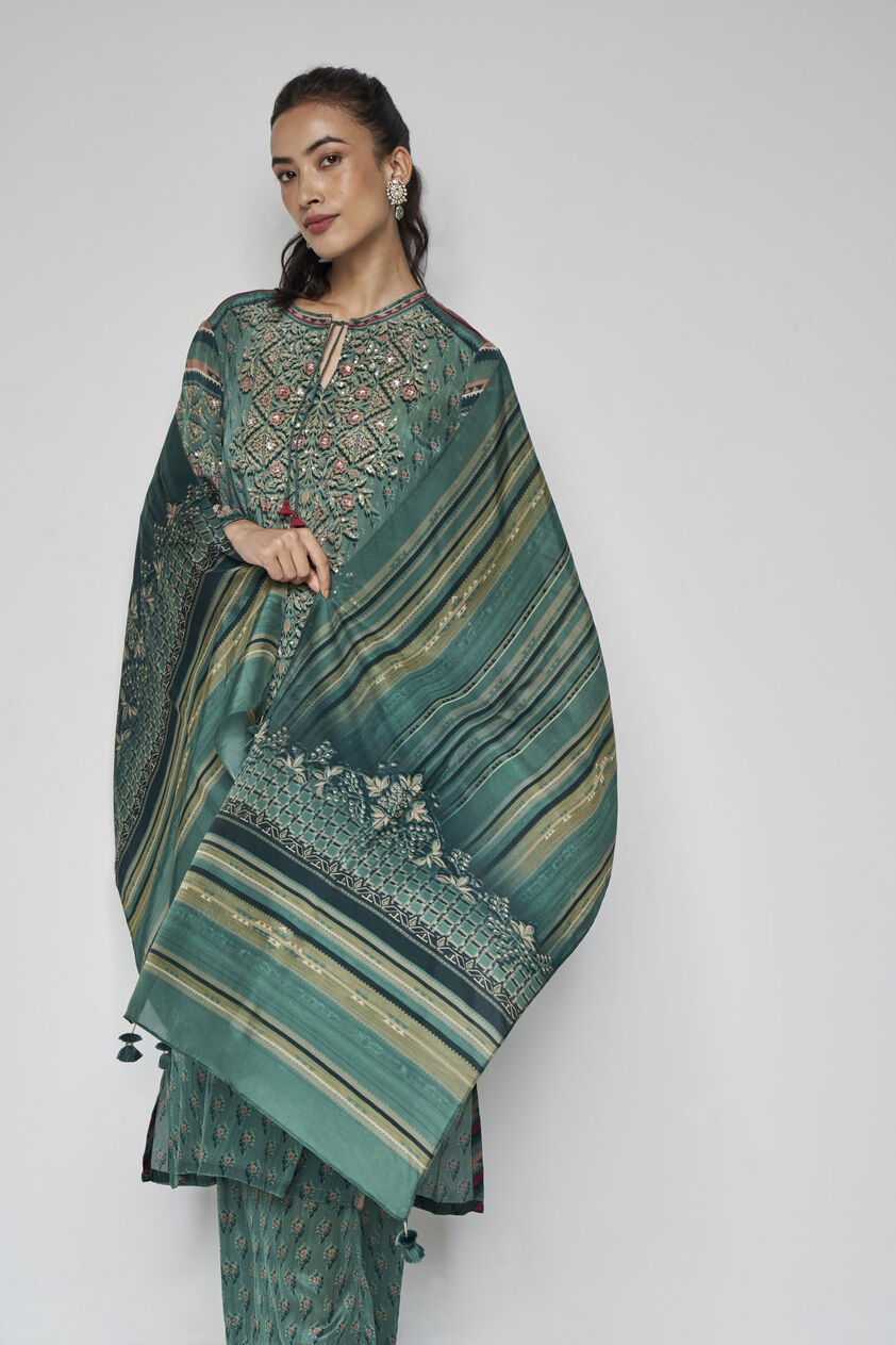 Aiza Stole - Green, Green, image 1