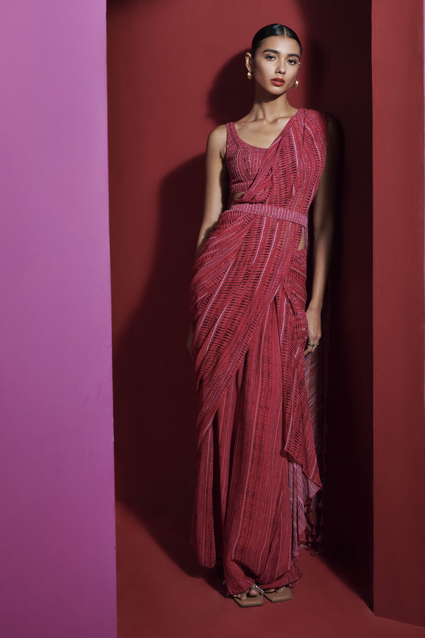 Phaedra Saree -Pink, Pink, image 1