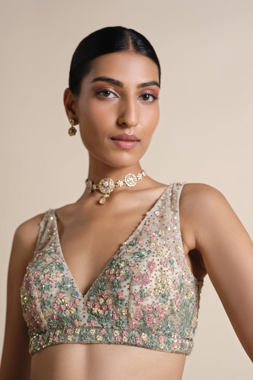 Sequoia Embroidered Choli - Ivory, Ivory, image 1
