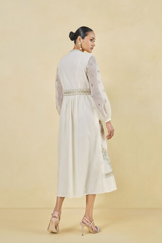 Rhapsody Embroidered Mul Dress - Natural, Natural, image 3