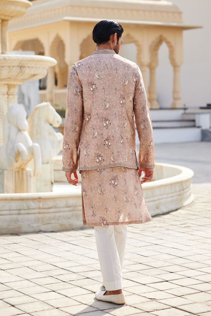 Simal Silk Nehru Jacket - Pink, Pink, image 2