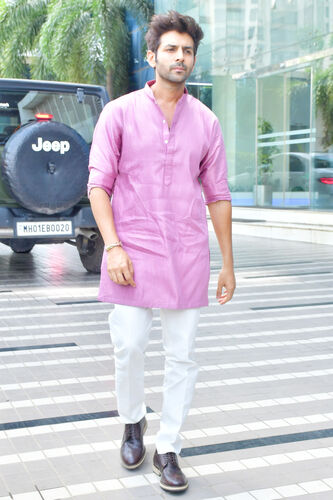 Daksh Silk Kurta - Lilac, , image 1