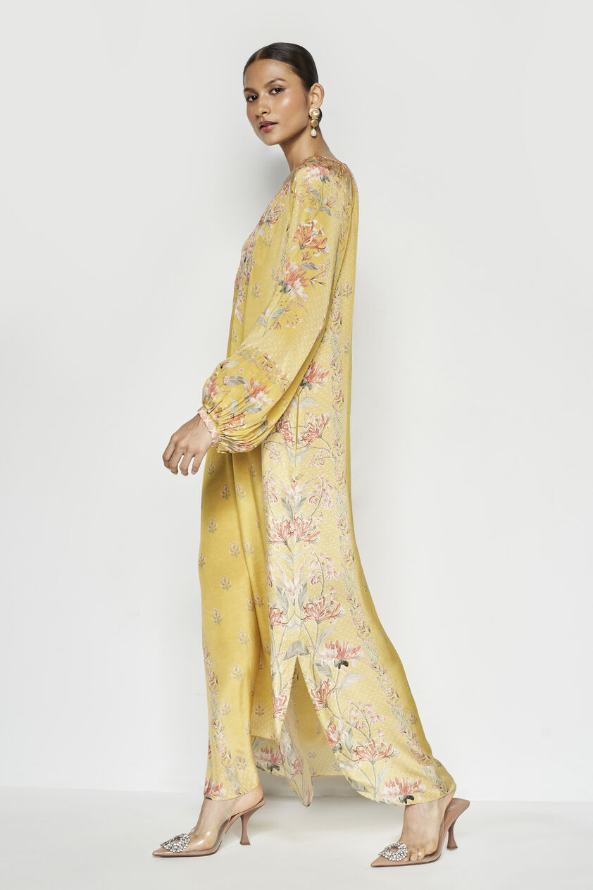 Amaltas Kaftan - Yellow, Yellow, image 4