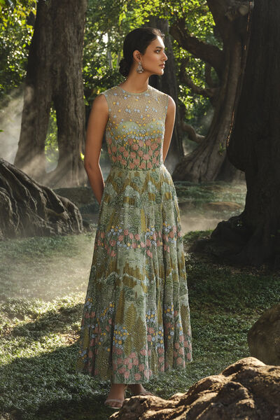 Lakeforest Embroidered Dress - Sage