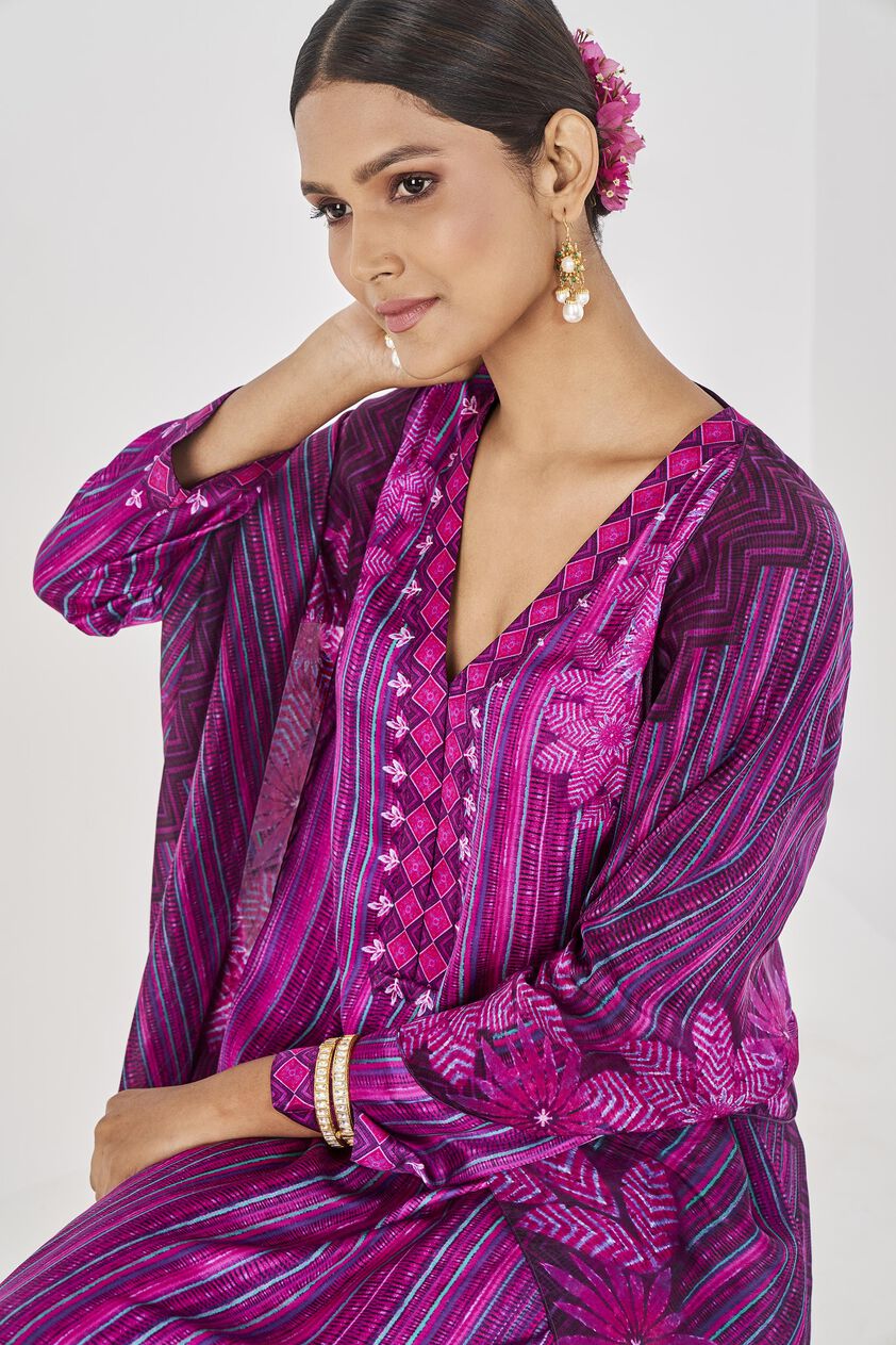 Mehr Kurta Set - Purple, Purple, image 5