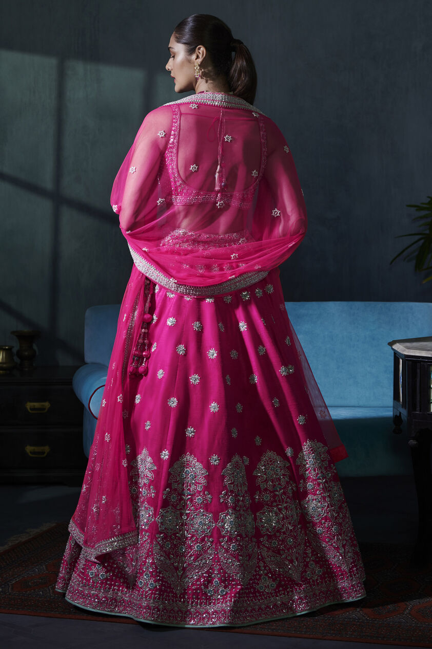 Ezrine Lehenga Set - Carrot Pink, Carrot Pink, image 2