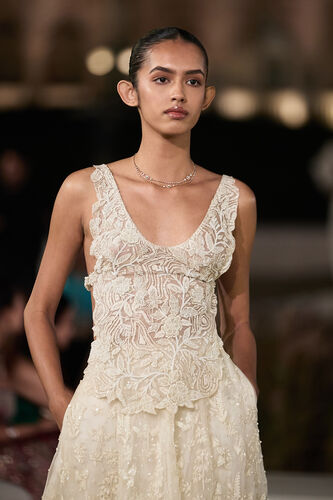 Drysmere Woven Benarasi Skirt Set - Ivory, Ivory, image 3