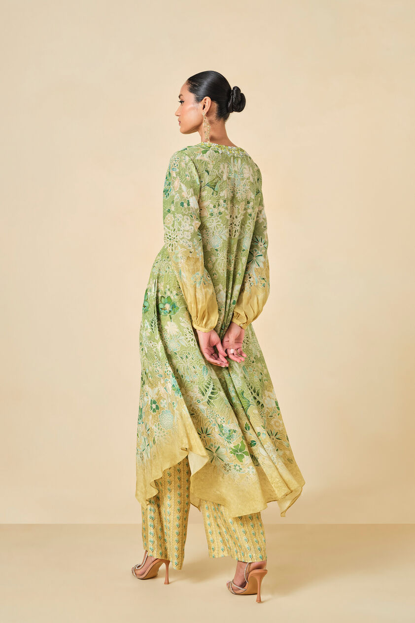 Natoya Printed Kurta Set - Lime, Lime, image 3