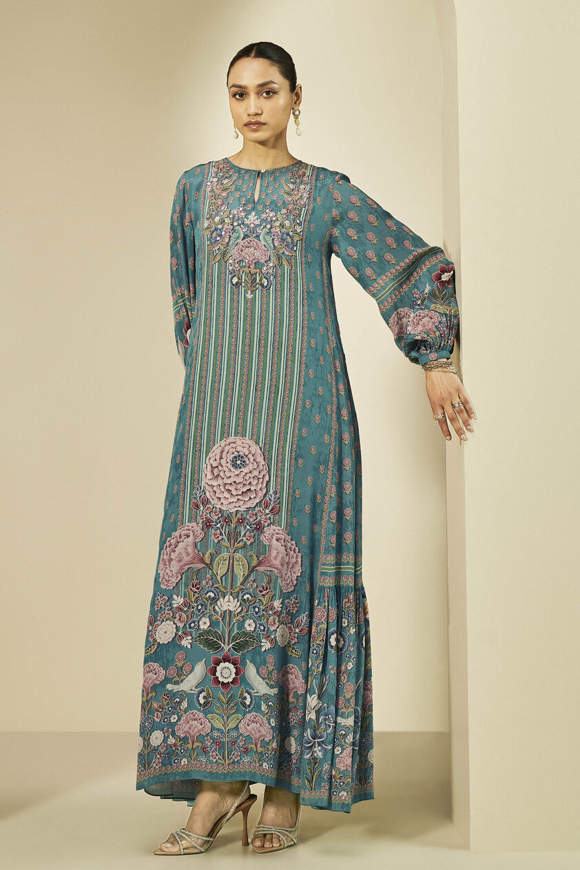 Navajo Kaftan - Teal, Teal, image 1