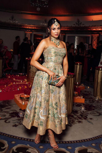 Avasa Hand-painted Pichhwai Silk Dress - Gold, Gold, image 1