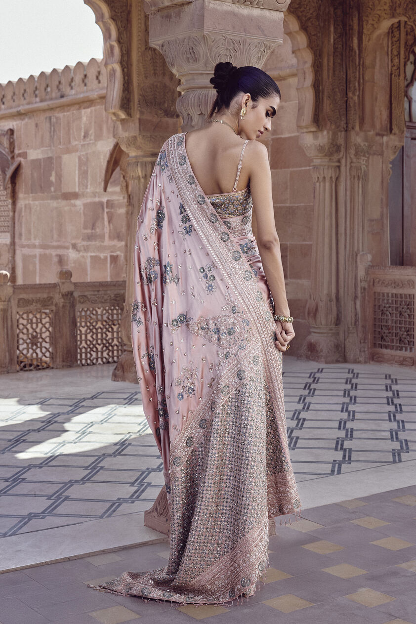 Aurima Gota Patti Saree - Blush, Blush, image 2