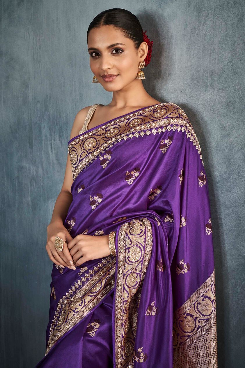 4 - Naitee Saree Set – Purple, image 4