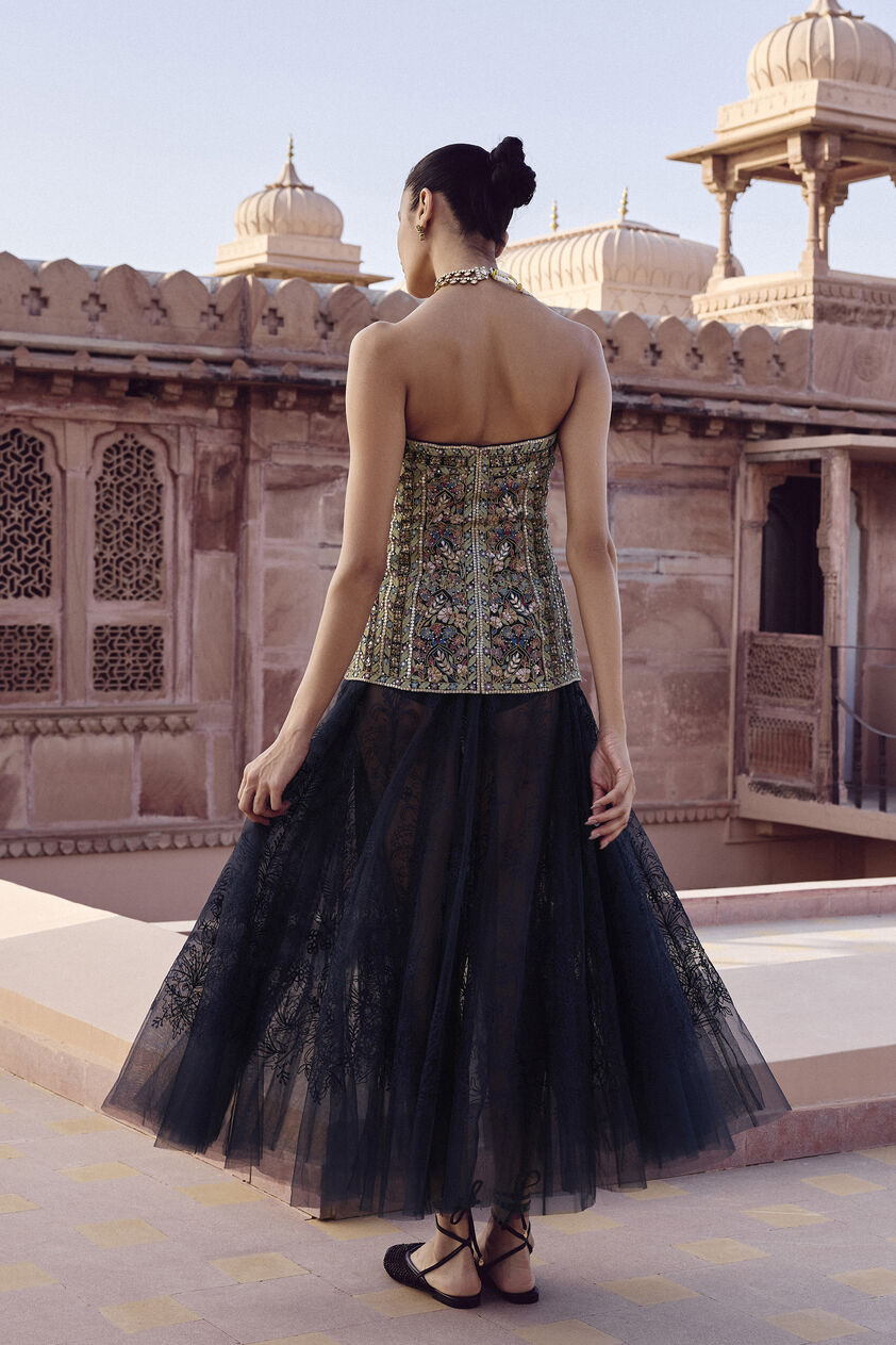 Alesha Embroidered Skirt Set - Navy Blue, Navy, image 2